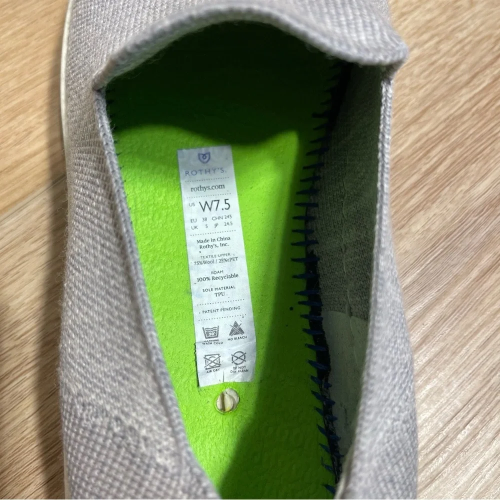 Rothy’s Gray Slip-On‎ Sneakers Women’s Size 7.5